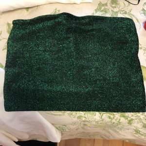 Tube sparkling green crop top